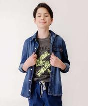 Camisa Juvenil Jeans Bolso Tam 10 a 16-88081 Camisa Juvenil Jeans Bolso Tam 10 a 16-88081