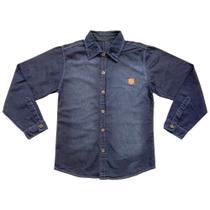 Camisa Juvenil Look Jeans Manga Longa Jeans Blue Black Camisa Juvenil Look Jeans Manga Longa Jeans Blue Black