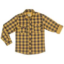 Camisa Juvenil Look Jeans Manga Longa Mostarda