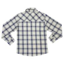 Camisa Juvenil Look Jeans Sarja Xadrez Bege