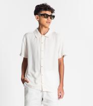 Camisa Juvenil Masculina Em Viscolinho Minty Bege