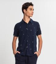 Camisa Juvenil Masculina Em Viscose Minty Azul