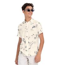 Camisa Juvenil Masculina Em Viscose Minty Bege