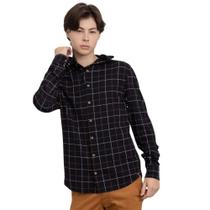 Camisa Juvenil Masculino em Algodão Xadrez Preto - Fico Camisa Juvenil Masculino em Algodão Xadrez Preto - Fico