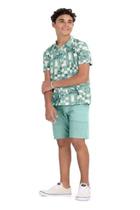 Camisa Juvenil Meninos Estampa Tropical