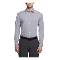Camisa Kenneth Cole Slim Fit Checks & Stripes Navy GG Camisa Kenneth Cole Slim Fit Checks & Stripes Navy GG