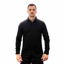 Camisa King e Joe Casual Manga Longa Slim Masculina