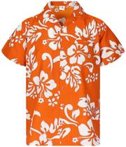 Camisa KING KAMEHA Floral-Vibes com estampa de hibisco laranja havaiana XL Camisa KING KAMEHA Floral-Vibes com estampa de hibisco laranja havaiana XL