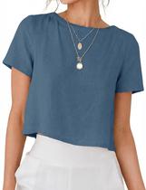 Camisa Kinghua Linen 2026 Spring Summer Crop de manga curta Camisa Kinghua Linen 2026 Spring Summer Crop de manga curta