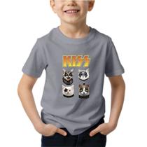 Camisa Kiss Cat Banda Rock Gatinho Fofo Integrantes Infantil