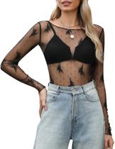 Camisa KTILG Mesh de manga comprida Club preta tamanho M