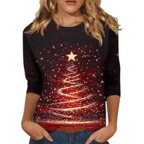 Camisa KUIOLYPOER Túnica, pulôver de Natal para mulheres, tamanho grande Camisa KUIOLYPOER Túnica, pulôver de Natal para mulheres, tamanho grande