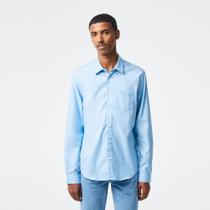 Camisa Lacoste masculina Slim Fit em algodão liso Camisa Lacoste masculina Slim Fit em algodão liso