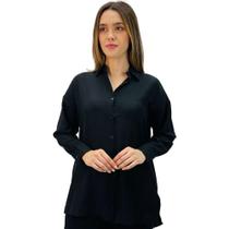 Camisa Lamech Alongada Manga Longa Feminina