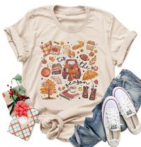 Camisa LANMERTREE de outono para mulheres Basic Witchs Letter