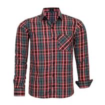 Camisa LBL Masculina Manga Longa Xadrez Com Bolso Luxuosa 3037