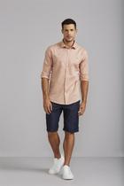 Camisa Linen Blend Slim Fit - Laranja Camisa Linen Blend Slim Fit - Laranja