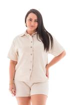 Camisa Linho M/c Feminina Arauto Oversized Camisa Linho M/c Feminina Arauto Oversized