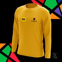 Camisa lisa uber 99 masculina cor amarela tam. M em malha fria Camisa lisa uber 99 masculina cor amarela tam. M em malha fria