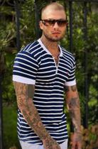 Camisa listrada bold com ziper