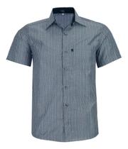 Camisa Listrada Manga Curta Lbl Com Bolso Não Amassa 3022