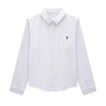 Camisa Longa Infantil Menino Xadrez Branca Onda Marinha
