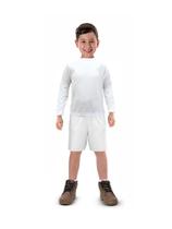 Camisa Longa Infantil Moda Praia Uv 50 Térmica Verão Branca
