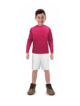 Camisa Longa Infantil Moda Praia Uv 50 Térmica Verão Pink