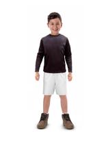 Camisa Longa Infantil Moda Praia Uv 50 Térmica Verão Preto