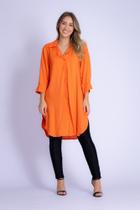 Camisa Longa ou camisão em viscose na cor laranja