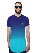 Camisa Longline Azul Céu Degradê Azul Oceano
