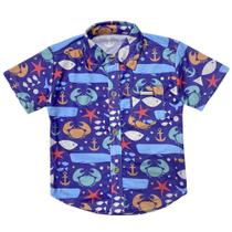 Camisa Look Jeans Malha Estampada Azul - MARINHO - P Camisa Look Jeans Malha Estampada Azul - MARINHO - P