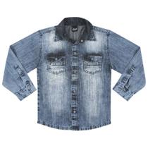 Camisa Look Jeans Manga Longa Jeans - UNICA - 8