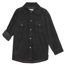 Camisa Look Jeans Veludo - PRETO - 1P