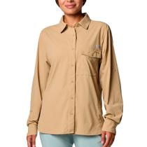 Camisa M/L Feminina Wild Cast Long Sleeve Bege - Columbia Camisa M/L Feminina Wild Cast Long Sleeve Bege - Columbia