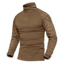 Camisa MAGCOMSEN Combat para homens, caminhada tática, pesca, marrom Camisa MAGCOMSEN Combat para homens, caminhada tática, pesca, marrom