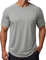 Camisa MAGCOMSEN Dry Fit Sun Protection UPF 50+ para homens cinza claro