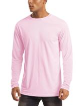 Camisa MAGCOMSEN Summer para homens de manga comprida rosa claro