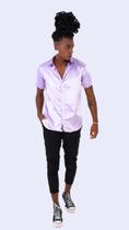 Camisa Manga Curta Acetinada Camisa Manga Curta Acetinada