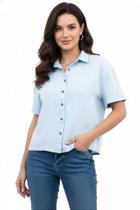 Camisa Manga Curta Cambos Feminina em Algodão