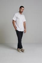 Camisa Manga Curta com Bolso Comfort - Marrom Café