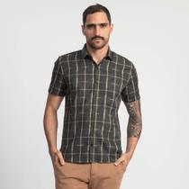 Camisa Manga Curta Docthos Slim Egipcio Jacquard Xadrez