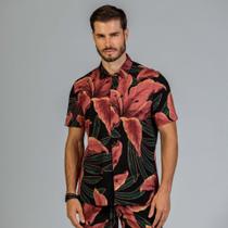 Camisa Manga Curta Docthos Slim Estampa Floral