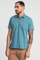 Camisa Manga Curta Docthos Slim Fil A Fil Liso