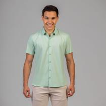 Camisa Manga Curta Docthos Slim Fil A Fil Liso