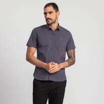 Camisa Manga Curta Docthos Slim Tricoline C/ Elastano Liso