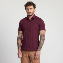 Camisa Manga Curta Docthos Slim Tricoline C/ Elastano Liso