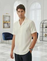 Camisa Manga Curta Fibra De Bambu Side Design Arrow - Off White