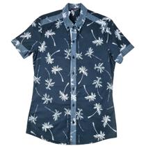 Camisa Manga Curta Floral Pargan com tecido Strach