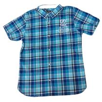 Camisa manga curta infantil masc Zemar Azul xadrez